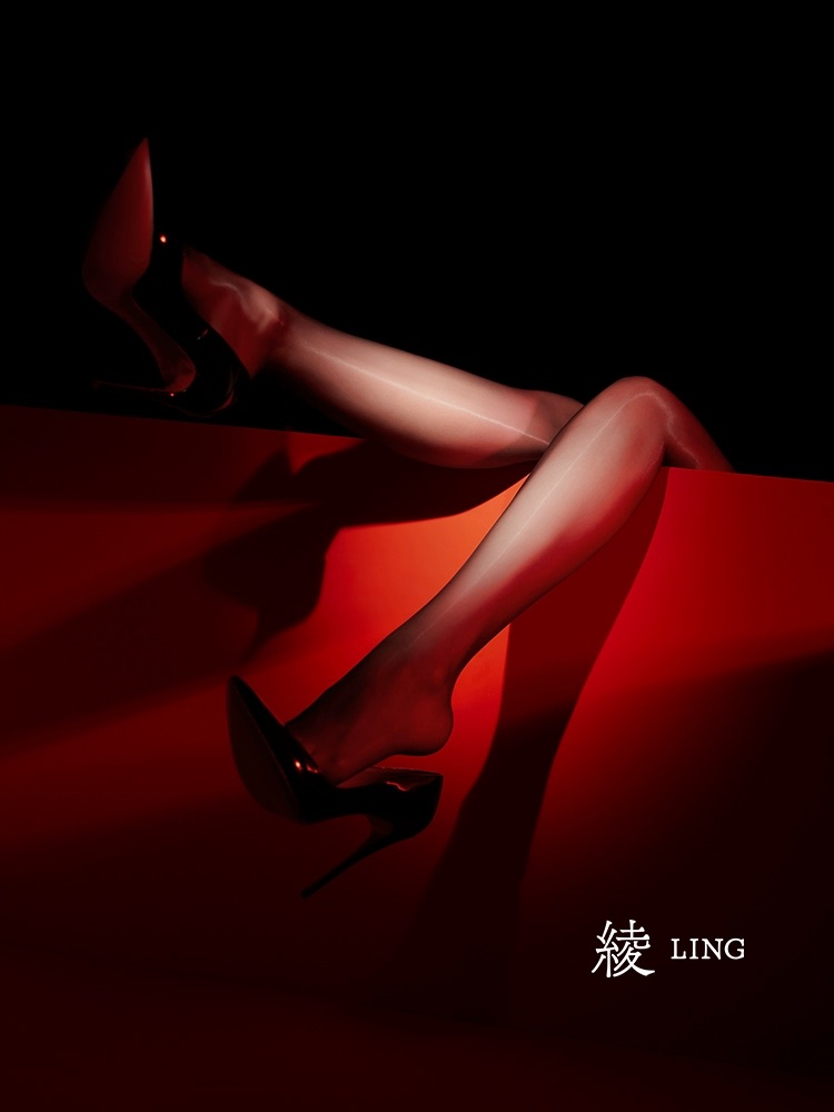 绫「琉光™ 」5D油亮性感超薄黑丝深裆无缝开裆高透丝袜连裤袜女